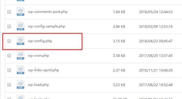wordpress目录文件wp-config