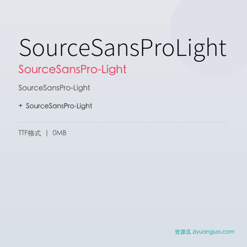 SourceSansProLight – SourceSansPro-Light
