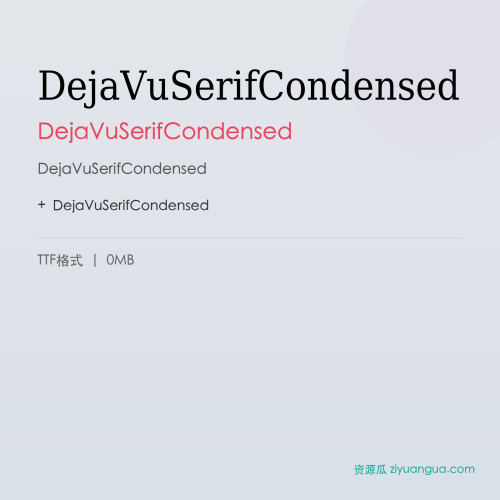DejaVuSerifCondensed – DejaVuSerifCondensed