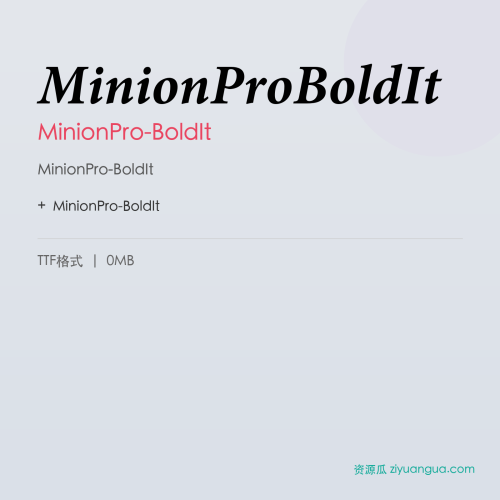 MinionProBoldIt – MinionPro-BoldIt