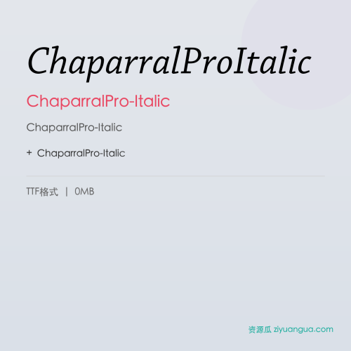 ChaparralProItalic – ChaparralPro-Italic