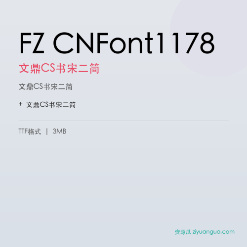 FZ CNFont1178（文鼎CS书宋二简）- 文鼎CS书宋二简