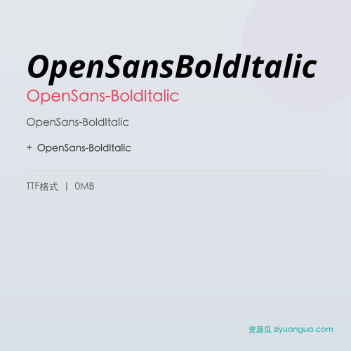 OpenSansBoldItalic – OpenSans-BoldItalic