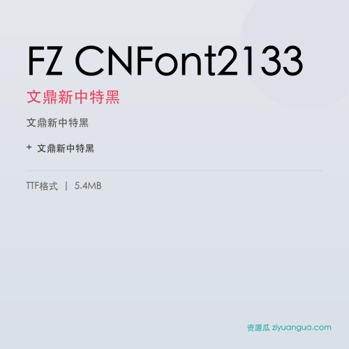 FZ CNFont2133(文鼎新中特黑)- 文鼎新中特黑