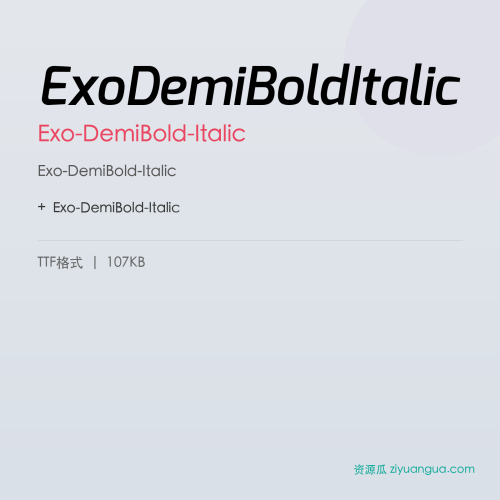 ExoDemiBoldItalic – Exo-DemiBold-Italic