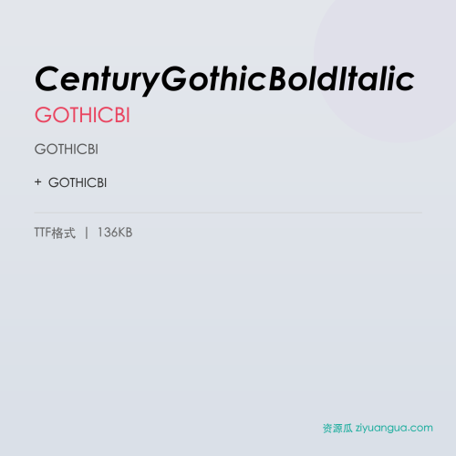 CenturyGothicBoldItalic – GOTHICBI