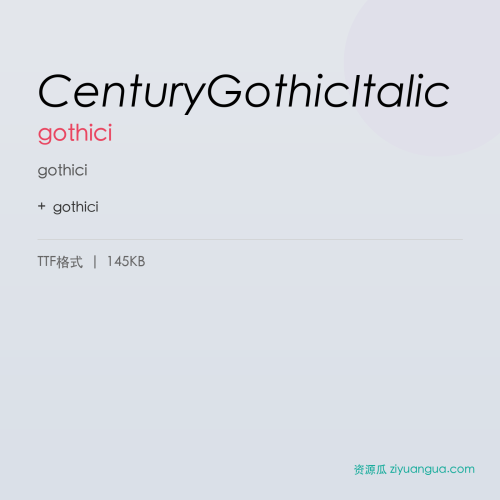 CenturyGothicItalic – gothici